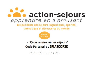 Action-séjours (- 7 % avec le code SRIASCORSE)